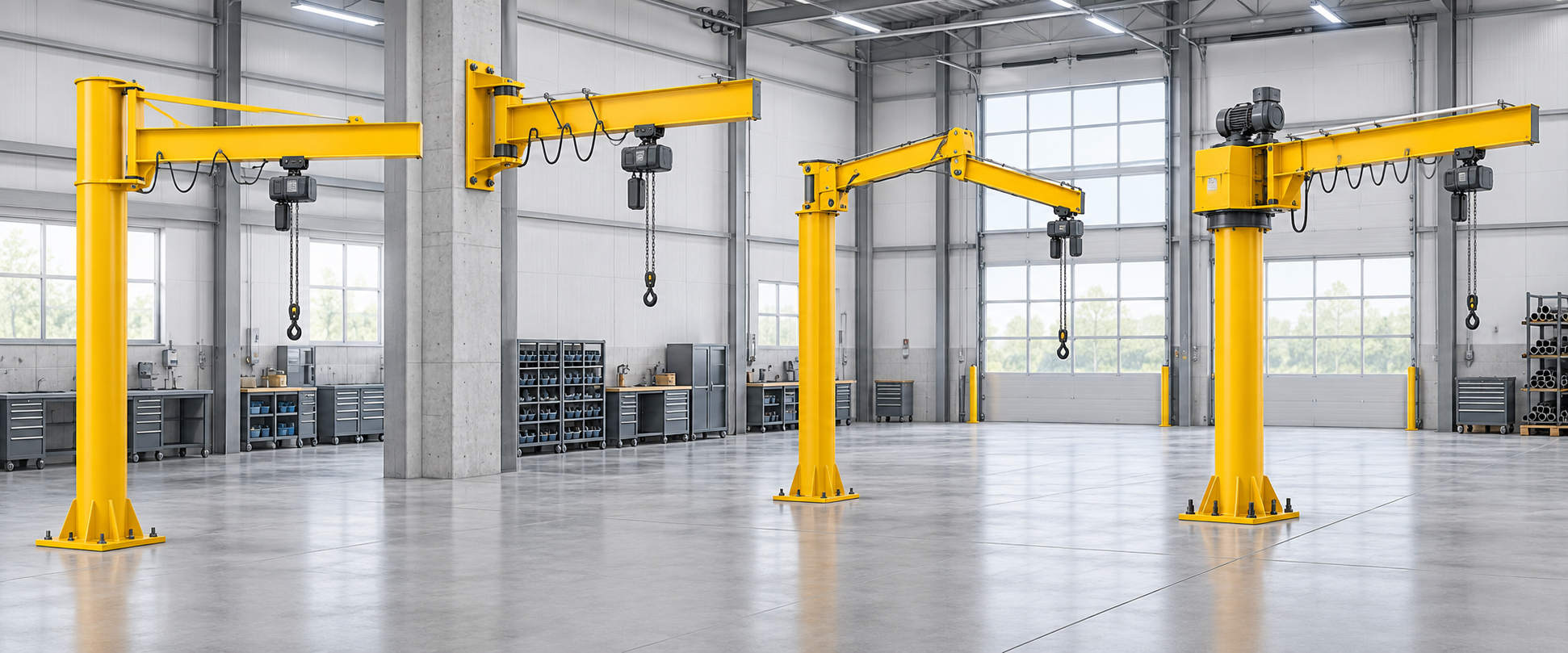Industrial jib crane configurations
