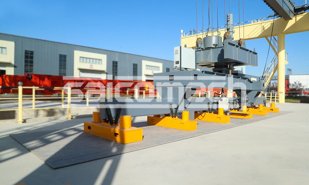Industrial crane equipment at a test platform