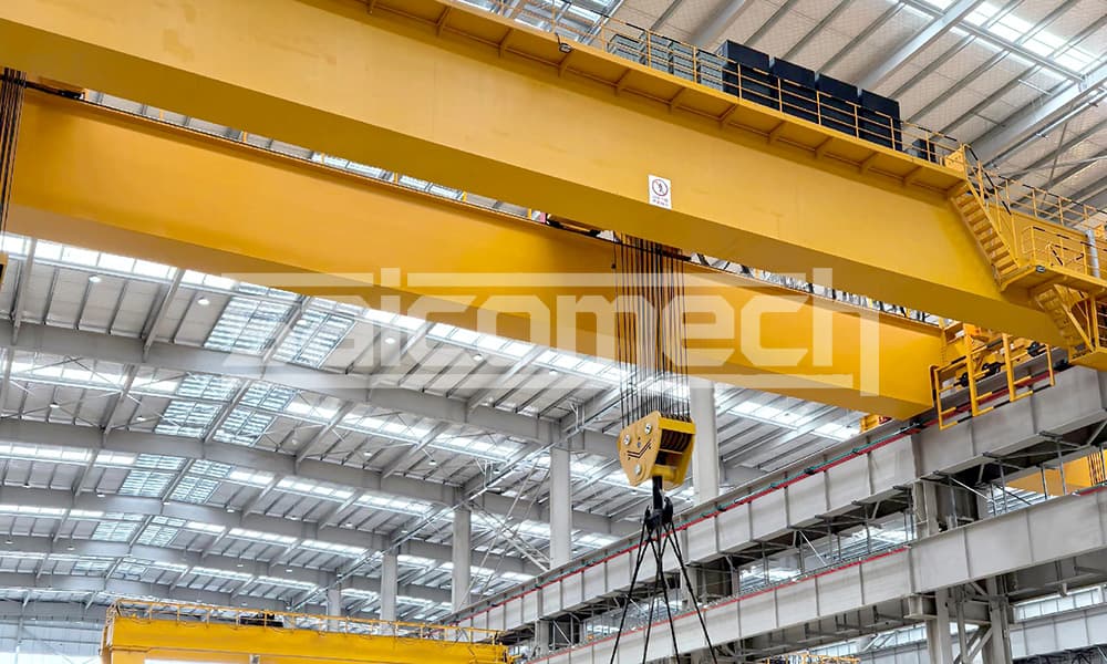 Estructura compacta: ilustración conceptual de un puente grúa, no fotografía verificada del producto